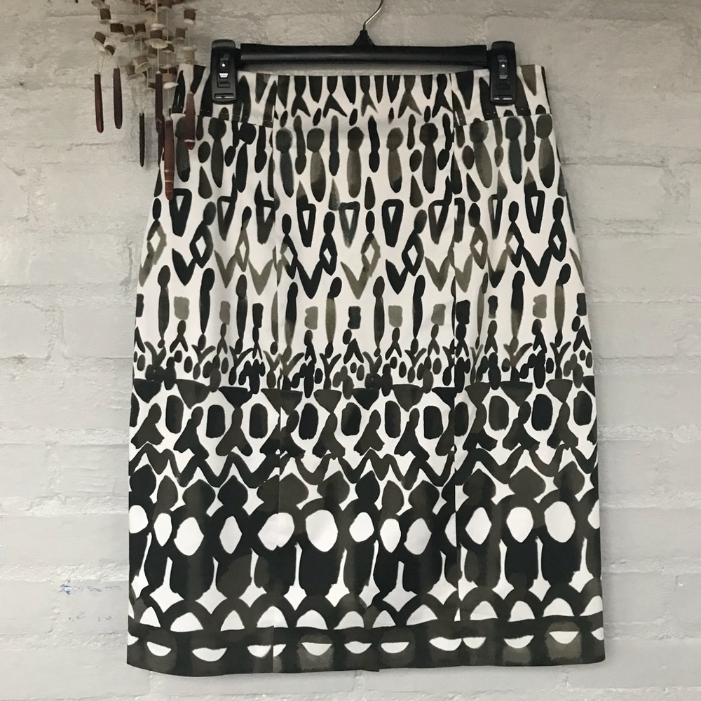 Elie Tahari tribal pattern pencil skirt sz 12